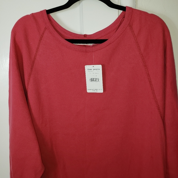 We The Free Free People Amelia Waffle Knit Oversized Thermal Top - Picture 4 of 9